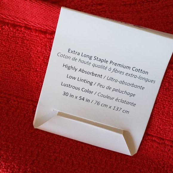 Red lacoste 2 extra long towels - Picture 3 of 4
